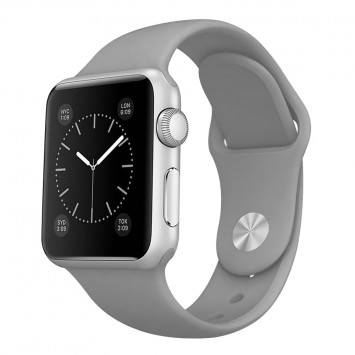 Силіконовий ремінець для Apple watch 42mm / 44mm (Сірий / Mist Blue)