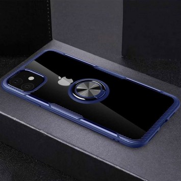 TPU + PC чохол для Apple iPhone 12 mini (5.4") Deen CrystalRing for Magnet (opp) (Безбарвний / Синій) - Чохли для iPhone 12 mini - зображення 1 