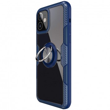 TPU + PC чохол для Apple iPhone 12 mini (5.4") Deen CrystalRing for Magnet (opp) (Безбарвний / Темно-синій) - Чохли для iPhone 12 mini - зображення 2 