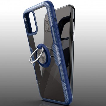 TPU + PC чохол для Apple iPhone 12 mini (5.4") Deen CrystalRing for Magnet (opp) (Безбарвний / Темно-синій) - Чохли для iPhone 12 mini - зображення 5 