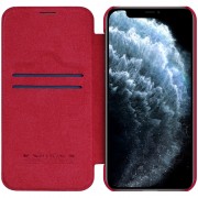 Шкіряний чохол (книжка) для Apple iPhone 12 mini (5.4") Nillkin Qin Series (Червоний)