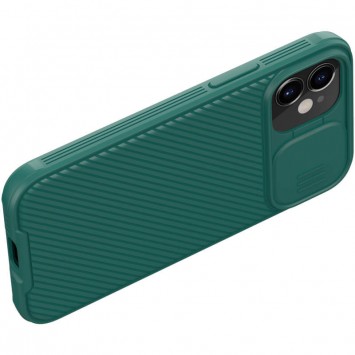 Карбоновая накладка для Apple iPhone 12 mini (5.4") Nillkin Camshield (шторка на камеру) (Зеленый / Dark Green) - Чехлы для iPhone 12 mini - изображение 2