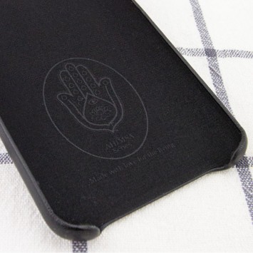 Шкіряний чохол для Apple iPhone 12 mini (5.4") AHIMSA PU Leather Case Logo (A) (Чорний) - Чохли для iPhone 12 mini - зображення 1 