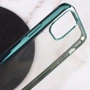 Прозорий силіконовий чохол для Apple iPhone 12 mini (5.4") з глянсовою окантовкою (Зелений)