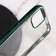 Прозорий силіконовий чохол для Apple iPhone 12 mini (5.4") з глянсовою окантовкою (Темно-зелений)