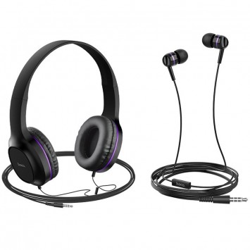 Навушники Hoco W24 (Чорно - фіолетовий) - Провідні навушники - зображення 1 