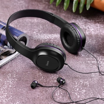 Навушники Hoco W24 (Чорно - фіолетовий) - Провідні навушники - зображення 3 