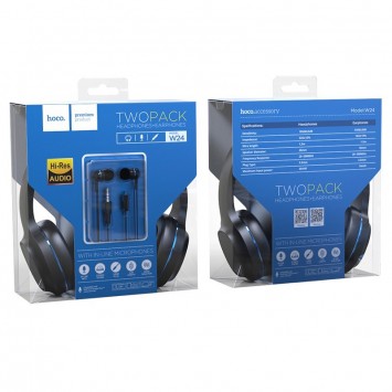 Навушники Hoco W24 (Чорно - синій) - Провідні навушники - зображення 3 