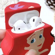 Силіконовий футляр Disney series для навушників AirPods 1/2 + карабін ( Русалочка / Червоний)