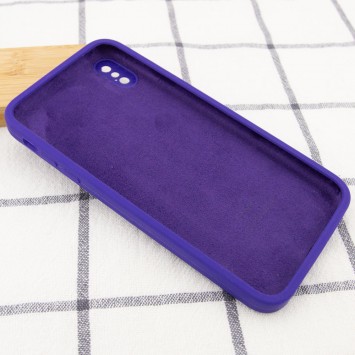 Чохол Silicone Case Square Full Camera Protective (AA) Для Apple iPhone XS (Фіолетовий / Ultra Violet) - Чохли для iPhone XS - зображення 2 