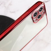 Прозорий силіконовий чохол з глянцевою окантовкою Full Camera Для Apple iPhone 11 Pro Max (Червоний)