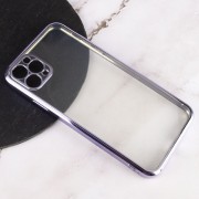 Прозорий силіконовий чохол з глянцевою окантовкою Full Camera Для Apple iPhone 11 Pro Max (Бузковий)