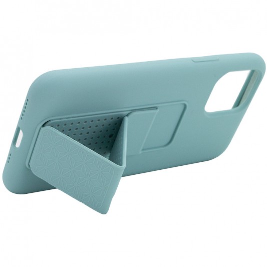 Чохол Silicone Case Hand Holder для Apple iPhone 11 Pro Max (Бірюзовий / Ice Blue )  - зображення 3 