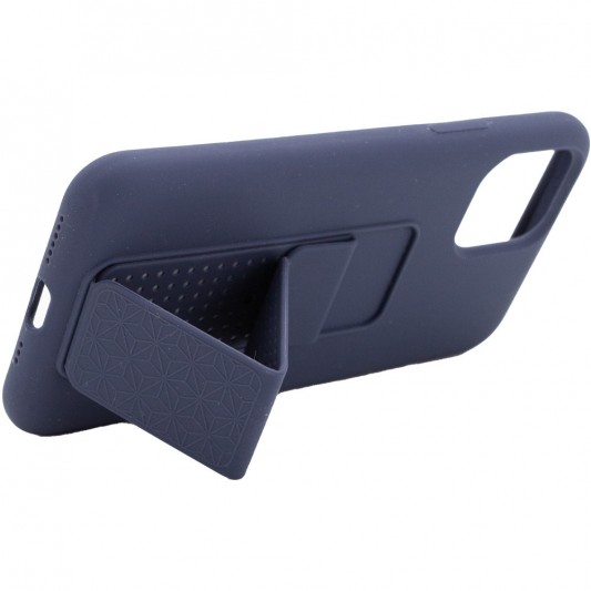 Чохол Silicone Case Hand Holder для Apple iPhone 11 Pro Max (Темно-синій / Midnight blue) - зображення 3 