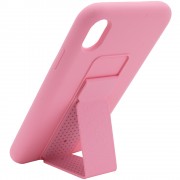 Чохол Silicone Case Hand Holder для Apple iPhone X / XS (Рожевий / Pink )