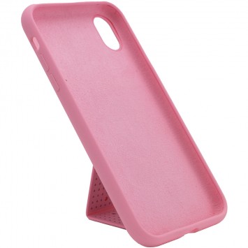 Чохол Silicone Case Hand Holder для Apple iPhone X / XS (Рожевий / Pink )  - Чохли для iPhone XS - зображення 2 