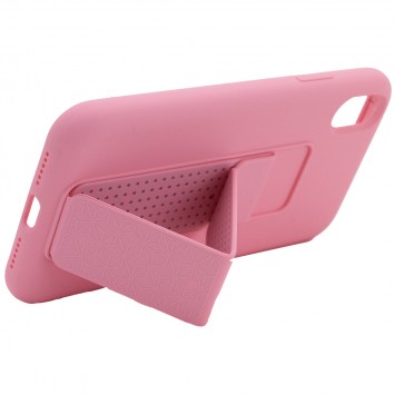 Чохол Silicone Case Hand Holder для Apple iPhone X / XS (Рожевий / Pink )  - Чохли для iPhone XS - зображення 3 