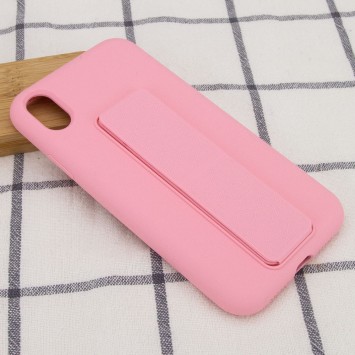 Чохол Silicone Case Hand Holder для Apple iPhone X / XS (Рожевий / Pink )  - Чохли для iPhone XS - зображення 4 