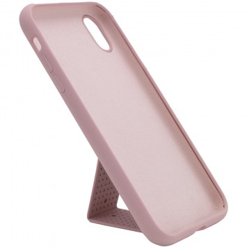 Чохол Silicone Case Hand Holder для Apple iPhone X / XS (Рожевий / Pink Sand) - Чохли для iPhone XS - зображення 2 