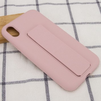 Чохол Silicone Case Hand Holder для Apple iPhone X / XS (Рожевий / Pink Sand) - Чохли для iPhone XS - зображення 4 