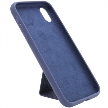 Чохол Silicone Case Hand Holder для Apple iPhone X / XS (Темно-синій / Midnight blue) - Чохли для iPhone XS - зображення 2 