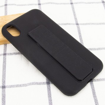 Чохол Silicone Case Hand Holder для Apple iPhone X / XS (Чорний / Black) - Чохли для iPhone XS - зображення 4 