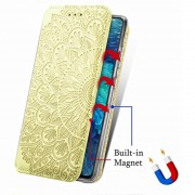 Шкіряний чохол книжка GETMAN Mandala (PU) для Samsung Galaxy A72 4G / A72 5G (Жовтий)