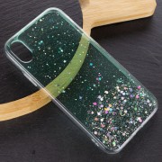 TPU чохол Star Glitter для Apple iPhone XR (прозорий / М'ятний)