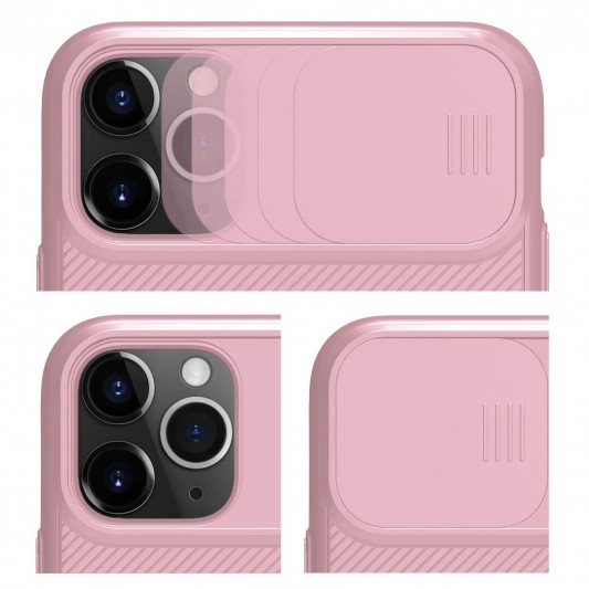 Карбонова накладка Nillkin Camshield (шторка на камеру) для Apple iPhone 11 Pro Max (рожевий / Pink )  - зображення 2 