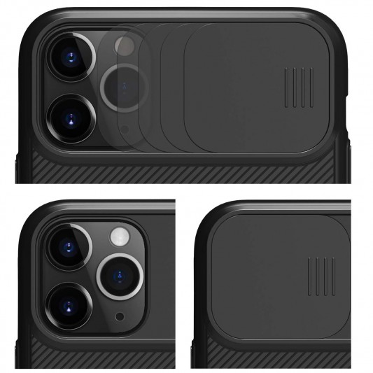 Карбонова накладка Nillkin Camshield (шторка на камеру) для Apple iPhone 11 Pro Max (Чорний / Black) - зображення 2 