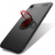TPU чохол Deen ColorRing під Магнітний тримач (opp) для Apple iPhone XR (Чорний / червоний)