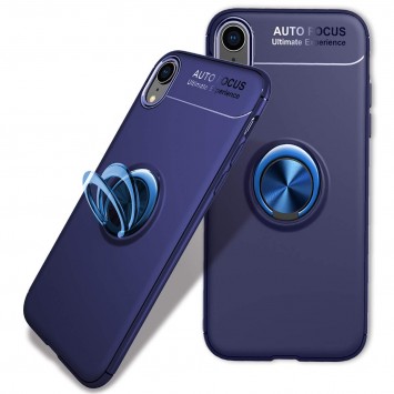 TPU чохол Deen ColorRing під Магнітний тримач (opp) для Apple iPhone XR (синій / Синій) - Чохли для iPhone XR - зображення 2 