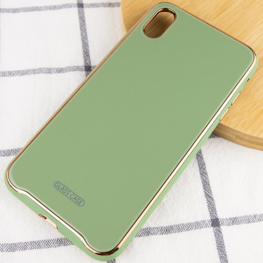 TPU + Glass чохол Venezia для Apple iPhone X / XS (М'ятний / Mint) - зображення 1 