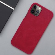 Шкіряний чохол (книжка) Nillkin Qin Series для Apple iPhone 12 Pro / 12 (6.1"") (Червоний)