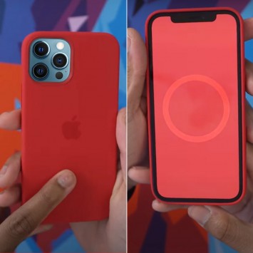 Чохол Silicone case (AAA) full with Magsafe and Animation для Apple iPhone 12 Pro / 12 (6.1"") (Червоний / Red) - Чохли для iPhone 12 - зображення 1 