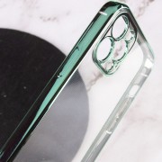 Прозорий силіконовий чохол з глянцевою окантовкою Full Camera Для Apple iPhone 12 Pro Max (6.7"") (Зелений)