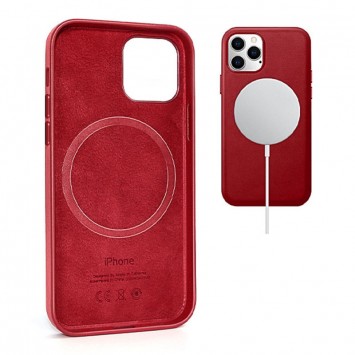 Шкіряний чохол для iPhone 12 Pro / 12 - Leather Case (AAA) with MagSafe (Red) - Чохли для iPhone 12 - зображення 2 