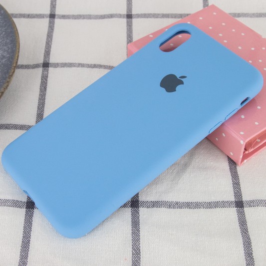 Чохол Silicone Case Full Protective (AA) Для Apple iPhone XS Max ( Блакитний / Cornflower) - зображення 1 