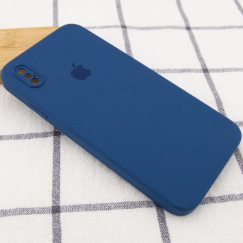 Чохол Silicone Case Square Full Camera Protective (AA) Для Apple iPhone XS Max ( Синій / Navy blue) - Чохли для iPhone XS Max - зображення 1 
