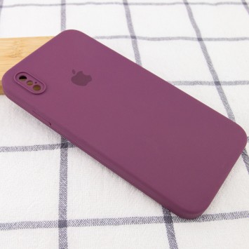 Чохол Silicone Case Square Full Camera Protective (AA) Для Apple iPhone XS Max (бордовий / Maroon) - Чохли для iPhone XS Max - зображення 1 