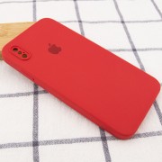 Чохол Silicone Case Square Full Camera Protective (AA) Для Apple iPhone XS Max (Червоний / Camellia)