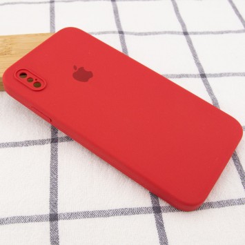 Чохол Silicone Case Square Full Camera Protective (AA) Для Apple iPhone XS Max (Червоний / Camellia) - Чохли для iPhone XS Max - зображення 1 