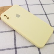 Чохол Silicone Case Square Full Camera Protective (AA) Для Apple iPhone XS Max ( Жовтий / Mellow Yellow)