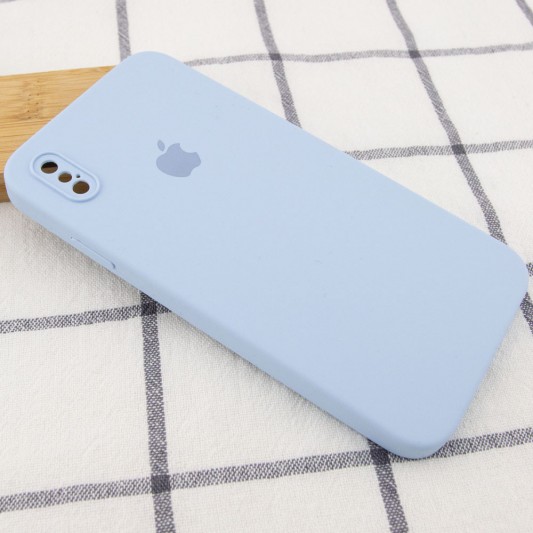 Чохол Silicone Case Square Full Camera Protective (AA) Для Apple iPhone XS Max (Блакитний / Mist blue )  - зображення 1 