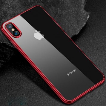 Прозорий силіконовий чохол з глянцевою окантовкою Full Camera Для Apple iPhone XS Max (Червоний) - Чохли для iPhone XS Max - зображення 1 