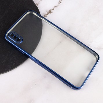 Прозорий силіконовий чохол з глянцевою окантовкою Full Camera Для Apple iPhone XS Max (Синій) - Чохли для iPhone XS Max - зображення 1 