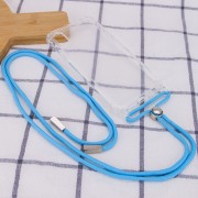 Чохол TPU Crossbody Transparent для Apple iPhone XS Max (Блакитний)