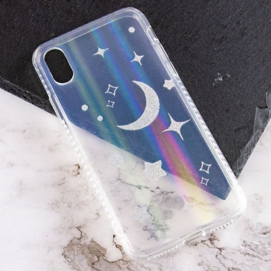 TPU + Glass чохол Aurora Space для Apple iPhone XS Max (місяць) - зображення 1 