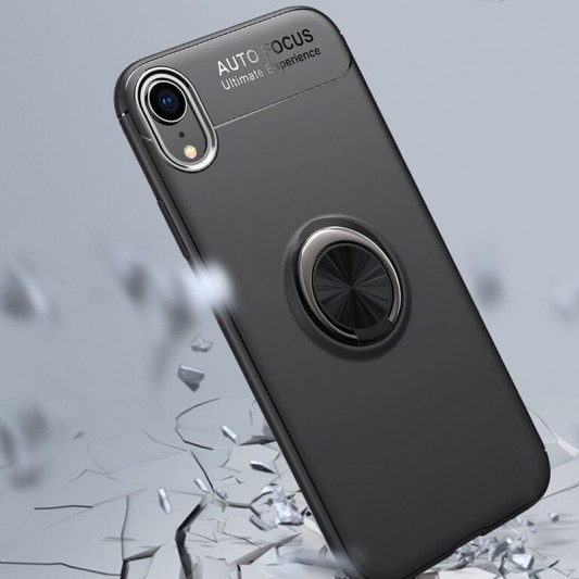 TPU чохол для Apple iPhone XR Deen ColorRing під Магнітний тримач (opp) (Чорний / Чорний) - зображення 5 