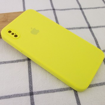 Чохол Silicone Case Square Full Camera Protective (AA) для iPhone XS (Жовтий / Bright Yellow) - Чохли для iPhone XS - зображення 1 
